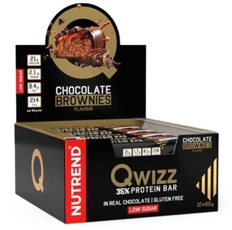 Nutrend Qwizz 35% Protein Bar, Chocolate Brownies - 12 x 60g