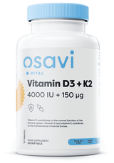 Osavi Vitamin D3 + K2, 4000IU + 150mcg - 120 softgels