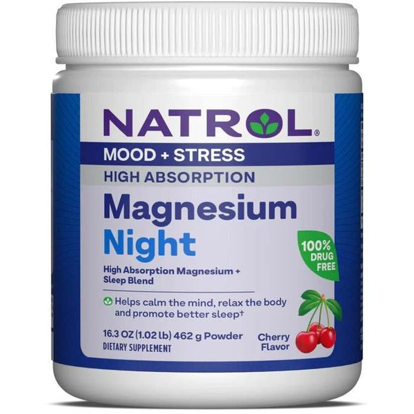 Natrol High Absorption Magnesium Night, Cherry - 462 grams