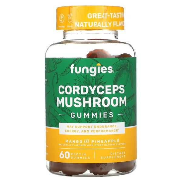 Fungies Cordyceps Mushroom Gummies, Mango & Pineapple - 60 gummies