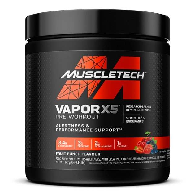 MuscleTech Vapor X5 Pre-Workout, Fruit Punch - 247 grams