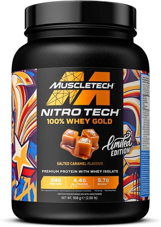 MuscleTech Nitro-Tech 100% Whey Gold, Salted Caramel - 908 grams