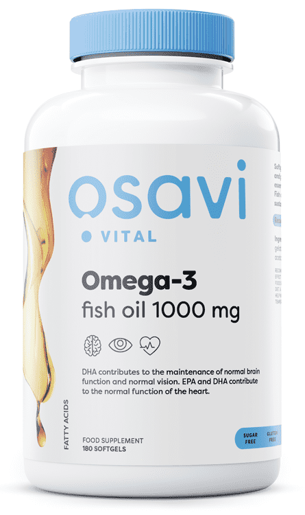 Osavi Omega-3 Fish Oil Molecularly Distilled, 1000mg - 180 softgels