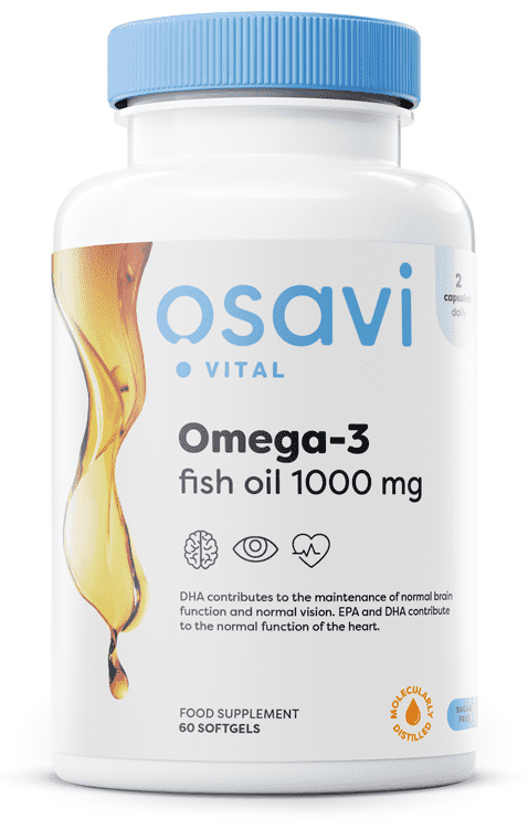 Osavi Omega-3 Fish Oil Molecularly Distilled, 1000mg (Lemon) - 60 softgels