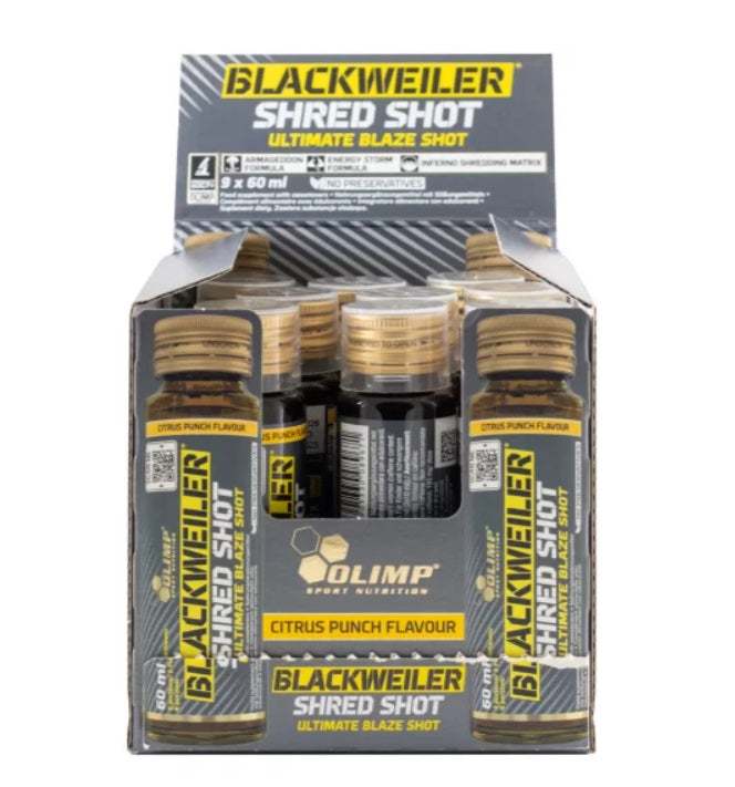 Olimp Nutrition Blackweiler Shred Shot, Citrus Punch - 9 x 60 ml.