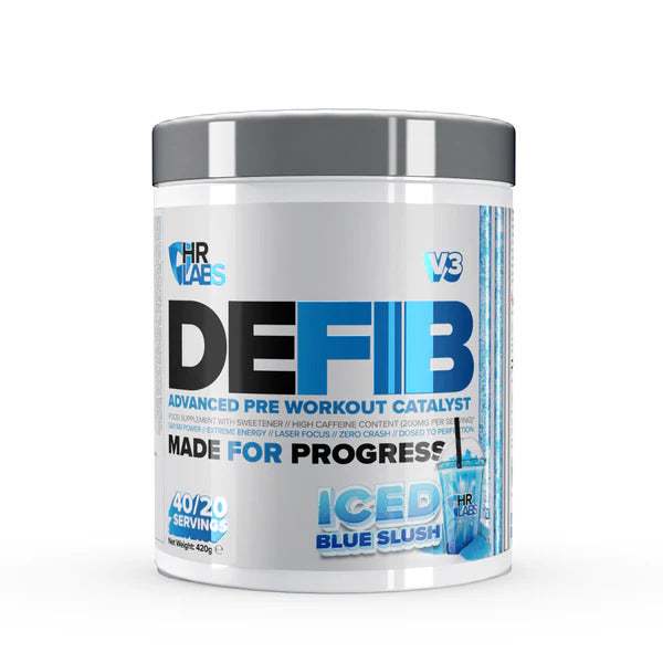 HR Labs Defib V3 - Advanced Pre Workout Catalyst, Iced Blue Slush - 420 grams