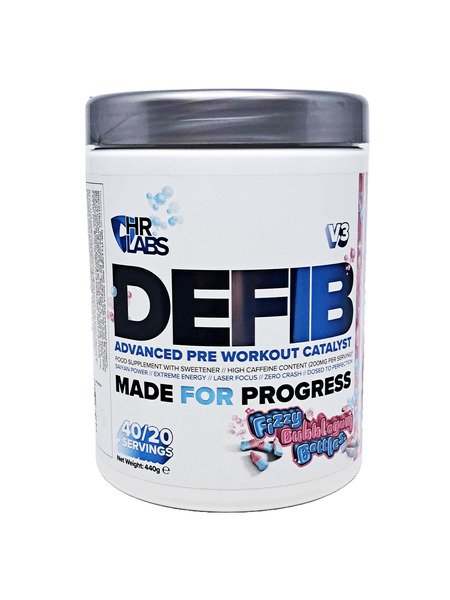 HR Labs Defib V3 - Advanced Pre Workout Catalyst, Fizzy Bubblegum Bottles - 440 grams