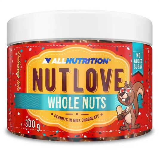 Allnutrition Nutlove Whole Nuts, Peanuts in Milk Chocolate - 300 grams