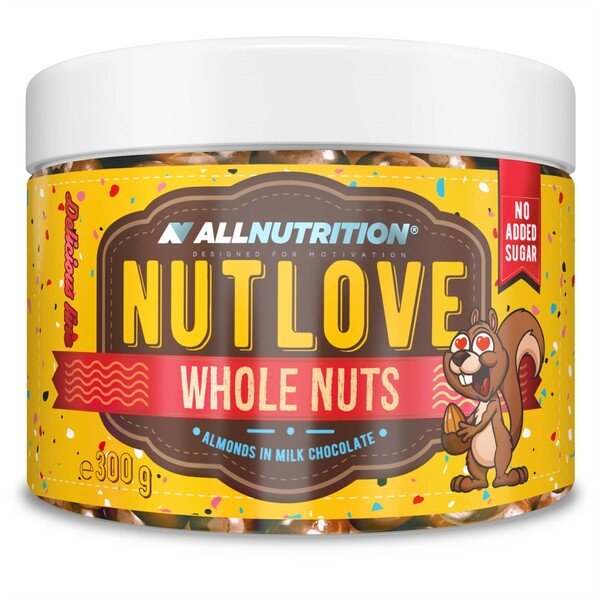 Allnutrition Nutlove Whole Nuts, Almonds in Milk Chocolate - 300 grams