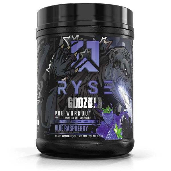 RYSE Godzilla Pre-Workout, Blue Raspberry - 772 grams