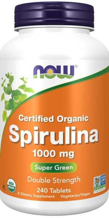 NOW Foods Certified Organic Spirulina, 1000mg - 240 tablets