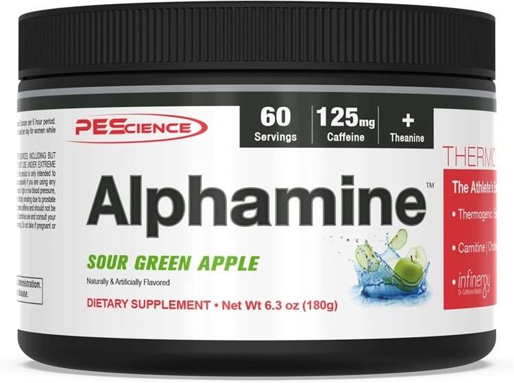 PEScience Alphamine, Sour Green Apple - 180 grams