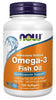 NOW Foods Omega-3 Fish Oil, Molecularly Distilled - 100 softgels