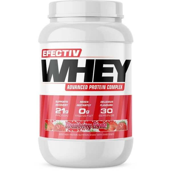 Efectiv Nutrition Whey Protein, Strawberry Creme - 900 grams