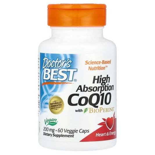 Doctor's Best High Absorption CoQ10 with BioPerine, 200mg - 60 vcaps