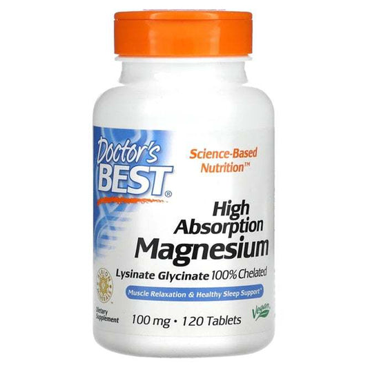 Doctor's Best High Absorption Magnesium, 100mg - 120 tablets