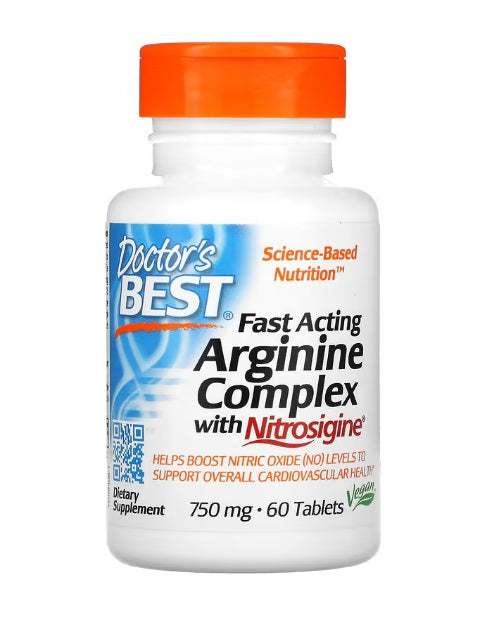 Doctor's Best Fast Acting Arginine Complex with Nitrosigine, 750mg - 60 tablets