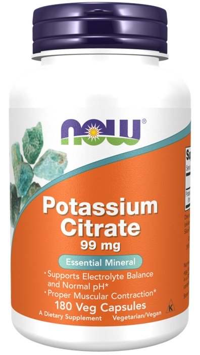 NOW Foods Potassium Citrate, 99mg - 180 vcaps