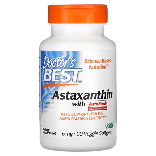 Doctor's Best Astaxanthin with AstaReal, 6mg - 90 veggie softgels