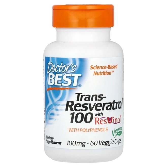 Doctor's Best Trans-Resveratrol with ResVinol, 100mg - 60 vcaps