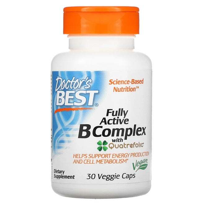 Doctor's Best Fully Active B-Complex with Quatrefolic - 30 vcaps