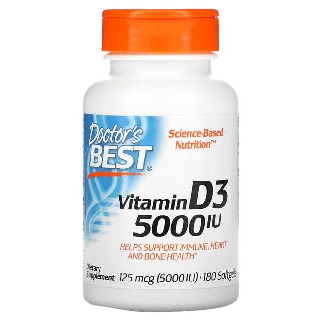 Doctor's Best Vitamin D3, 5000 IU - 180 softgels