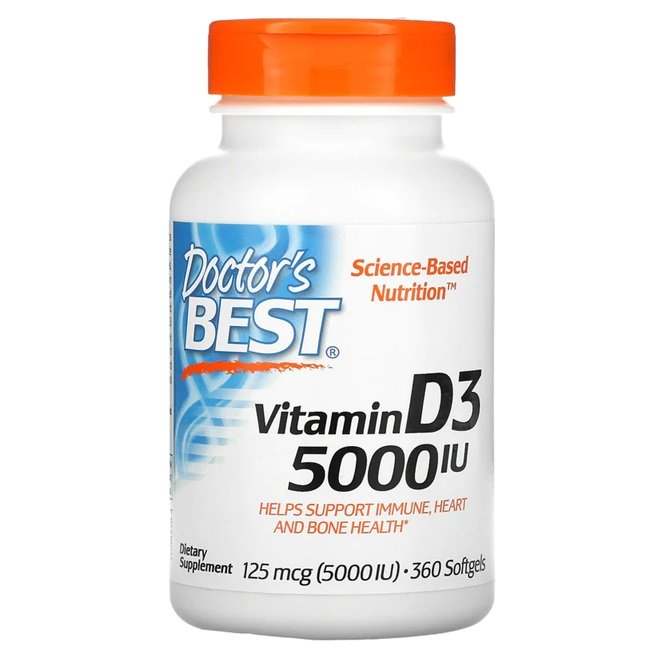 Doctor's Best Vitamin D3, 5000 IU - 360 softgels