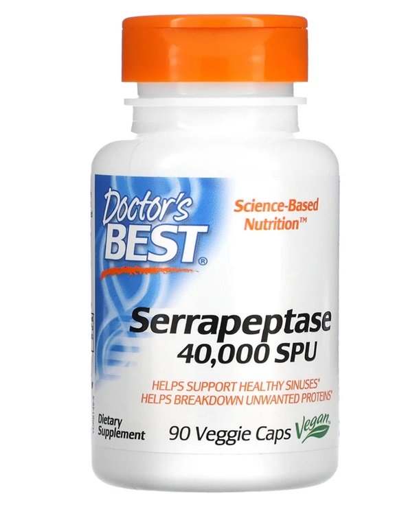 Doctor's Best Serrapeptase, 40 000 SPU - 90 vcaps