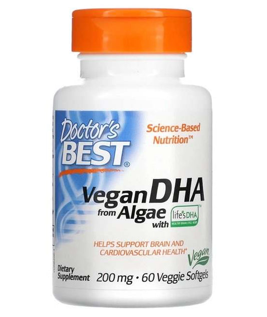 Doctor's Best Vegan DHA from Algae, 200mg - 60 veggie softgels