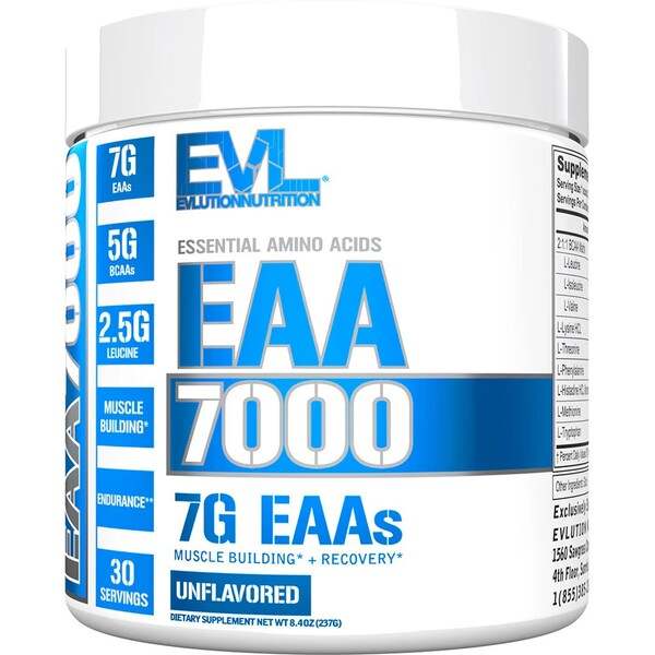 EVLution Nutrition EAA 7000, Unflavored - 237 grams