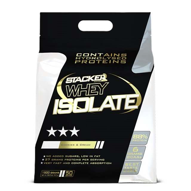 Stacker2 Europe Whey Isolate, Cookies & Cream - 1500 grams