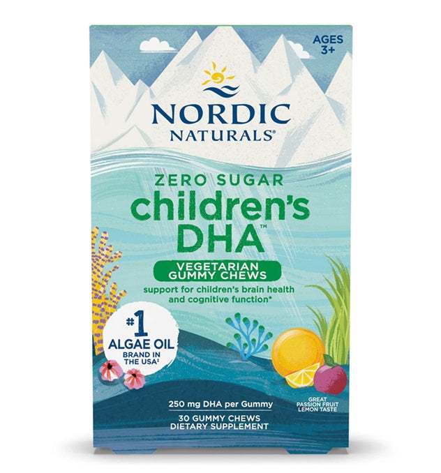 Nordic Naturals Children's DHA Vegetarian Gummy Chews, 250mg Passion Fruit Lemon - 30 gummies