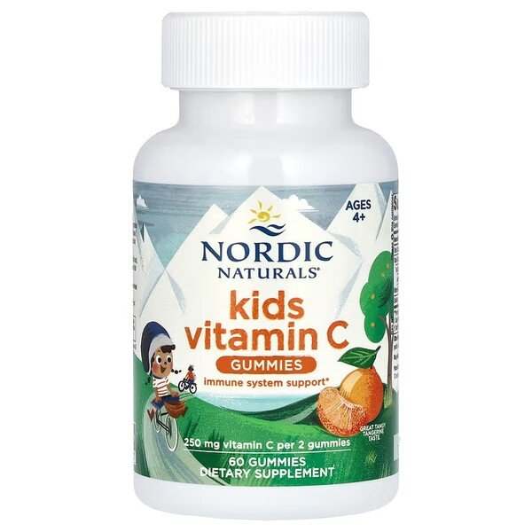 Nordic Naturals Kids Vitamin C Gummies, Tangy Tangerine - 60 gummies