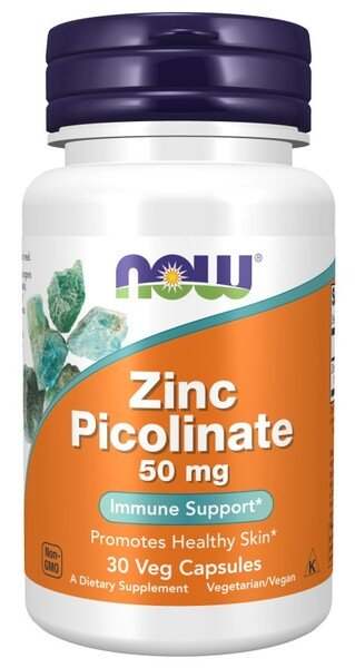 NOW Foods Zinc Picolinate, 50mg - 30 vcaps