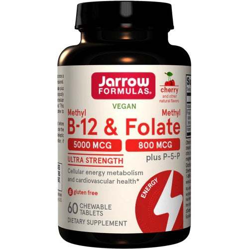 Jarrow Formulas Methyl B-12 & Methyl Folate, Cherry - 60 chewable tabs