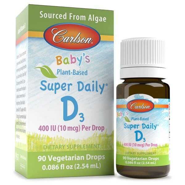 Carlson Labs Baby's Plant-Based Super Daily D3, 400 IU - 2.54 ml.