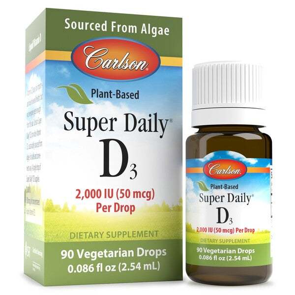 Carlson Labs Plant-Based Super Daily D3, 2000 IU - 2.54 ml.