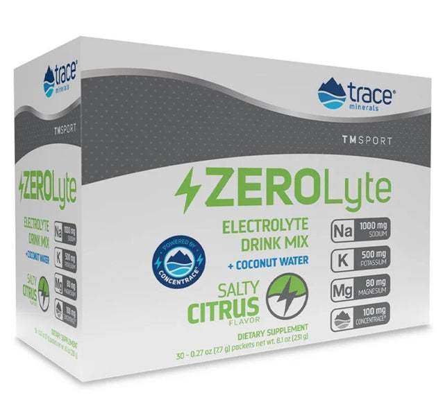 Trace Minerals ZEROLyte, Salty Citrus - 30 packets