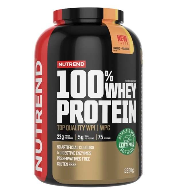 Nutrend 100% Whey Protein, Mango + Vanilla - 2250 grams