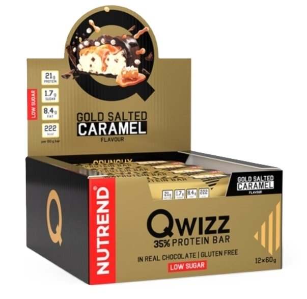 Nutrend Qwizz 35% Protein Bar, Gold Salted Caramel - 12 x 60g