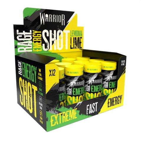 Warrior Rage Energy Shot, Lemon & Lime - 12 x 60 ml.