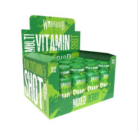 Warrior Multivitamin Shot, Mixed Berry - 12 x 60 ml.