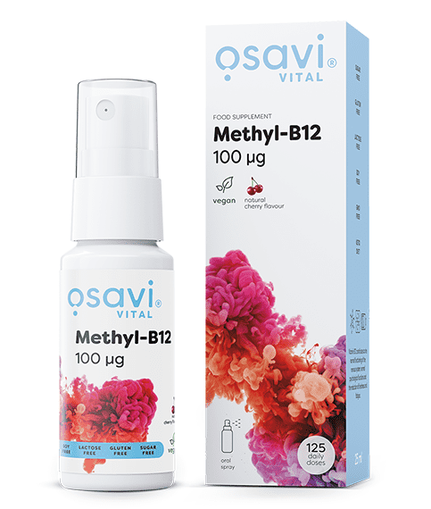 Osavi Methyl-B12 Oral Spray, 100mcg (Cherry) - 25 ml.