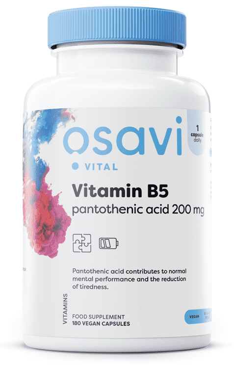 Osavi Vitamin B5 Pantothenic Acid, 200mg - 180 vegan caps