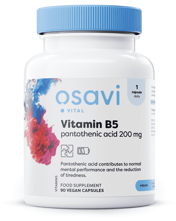 Osavi Vitamin B5 Pantothenic Acid, 200mg - 90 vegan caps