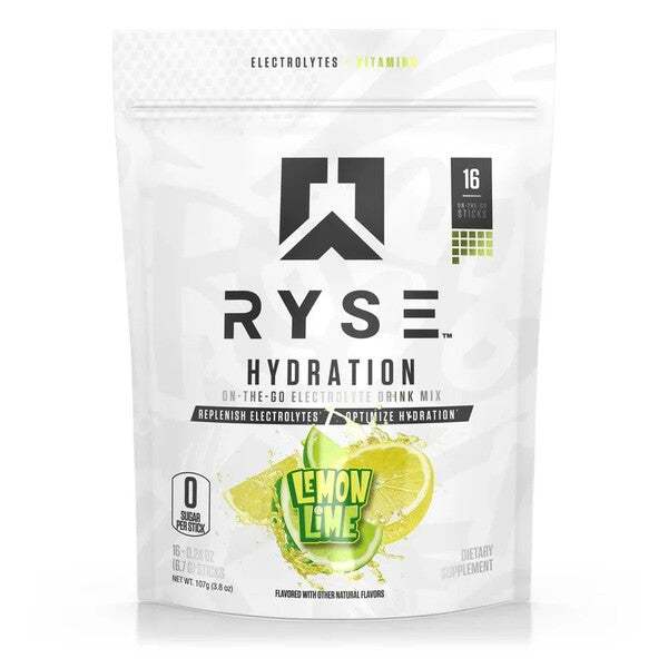 RYSE Hydration Sticks, Lemon Lime - 16 x 6.7g