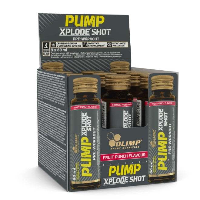 Olimp Nutrition Pump Xplode Shot, Fruit Punch - 9 x 60 ml.