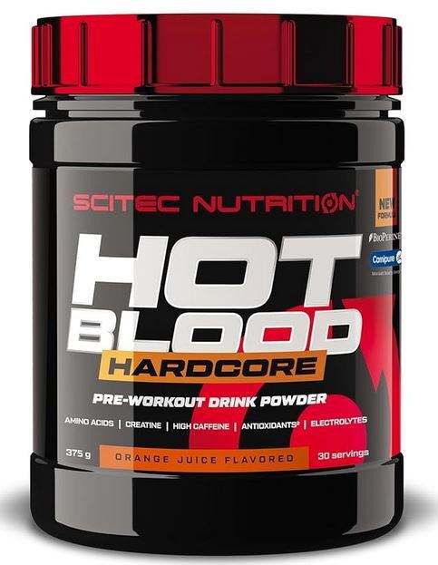 SciTec Hot Blood Hardcore, Orange Juice - 375 grams