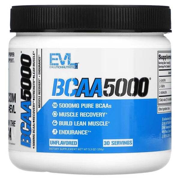 EVLution Nutrition BCAA 5000, Unflavored - 150 grams