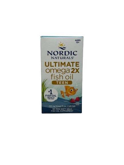 Nordic Naturals Ultimate Omega 2X Fish Oil TEEN, Strawberry (EAN 768990891212) - 60 mini softgels